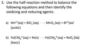 Answered: Use the half-reaction method to balance… | bartleby