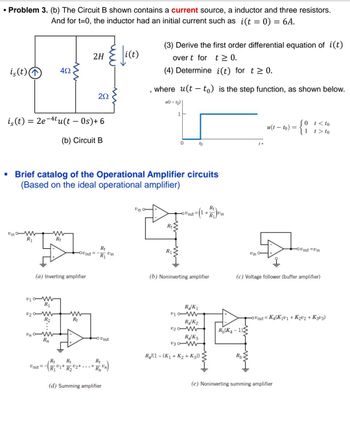 Answered: • Problem 3. (b) The Circuit B Shown… | Bartleby