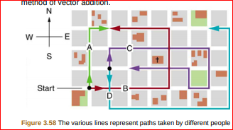 method or vector addition.
Start
Figure 3.58 The various lines represent paths taken by different people
