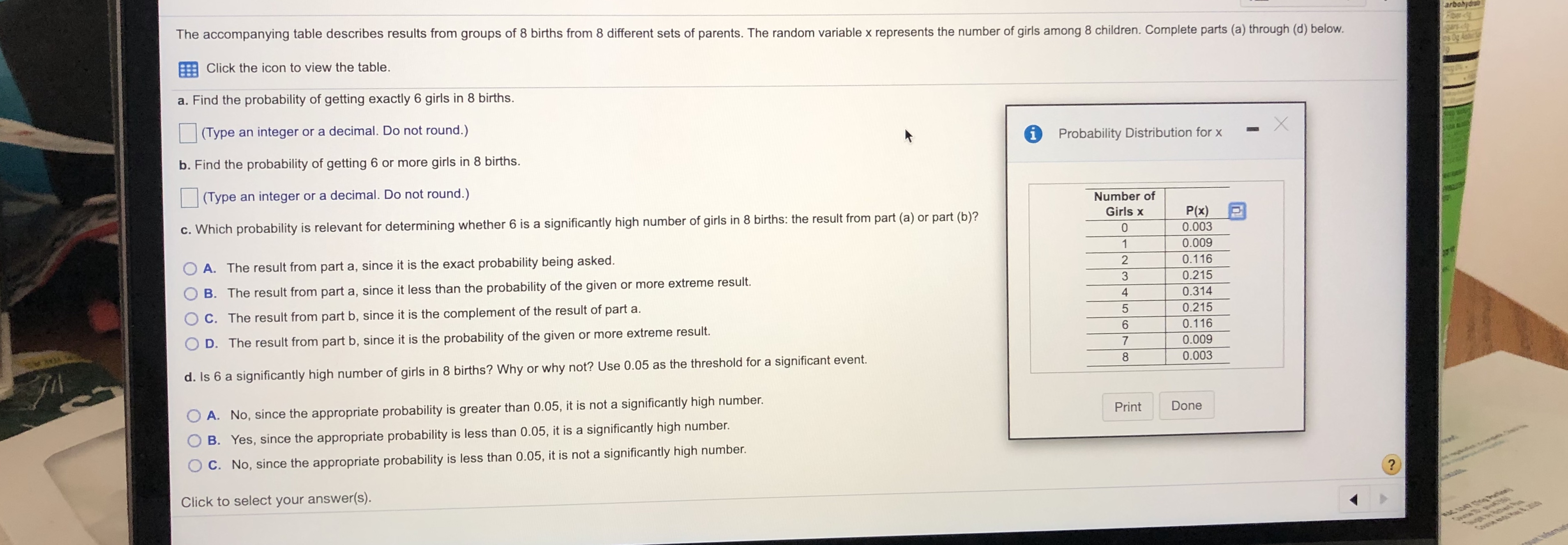 Answered: The Accompanying Table Describes… | Bartleby