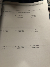 e the standard algorithm to solve the following subtraction problems.
71,989
b.
371,989
371,089
-21,492
C.
- 96,492
- 25,192
