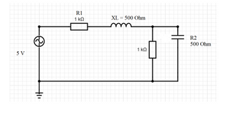 SV
Hi
R1
1 ΚΩ
XL = 500 Ohm
=
1 ΚΩ
R2
500 Ohm