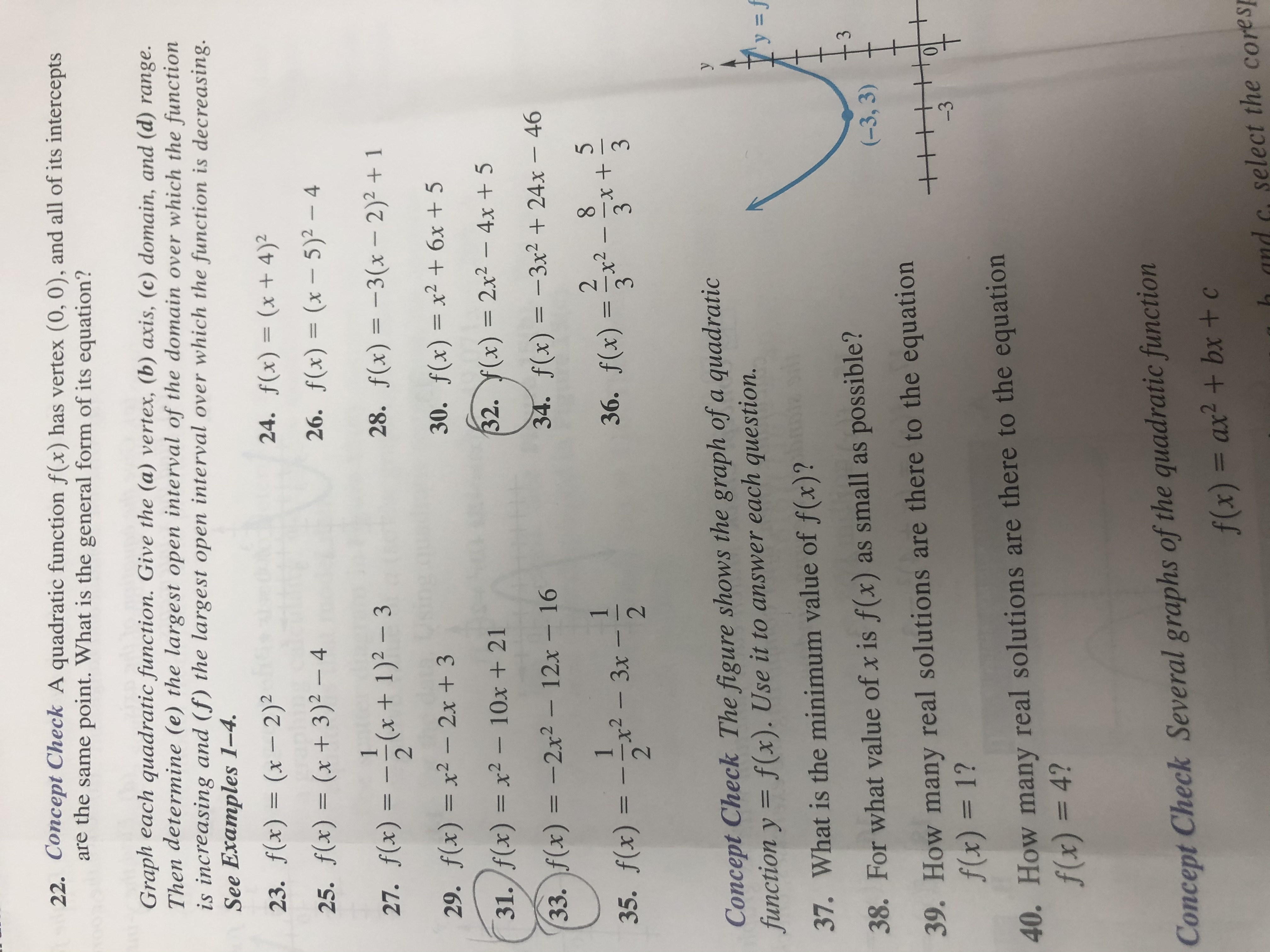 Answered: 22. Concept Check A quadratic function…