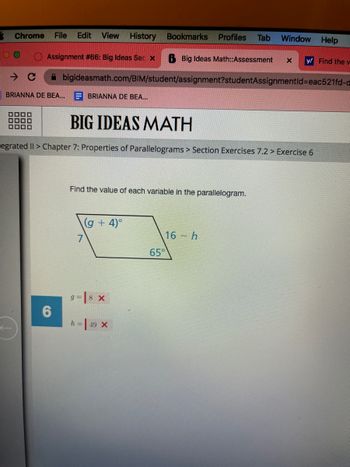 Answered: Find The Value Of Each Variable In The… | Bartleby