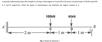 Solved G1.4 (25 points) The beam AB is subjected to a load