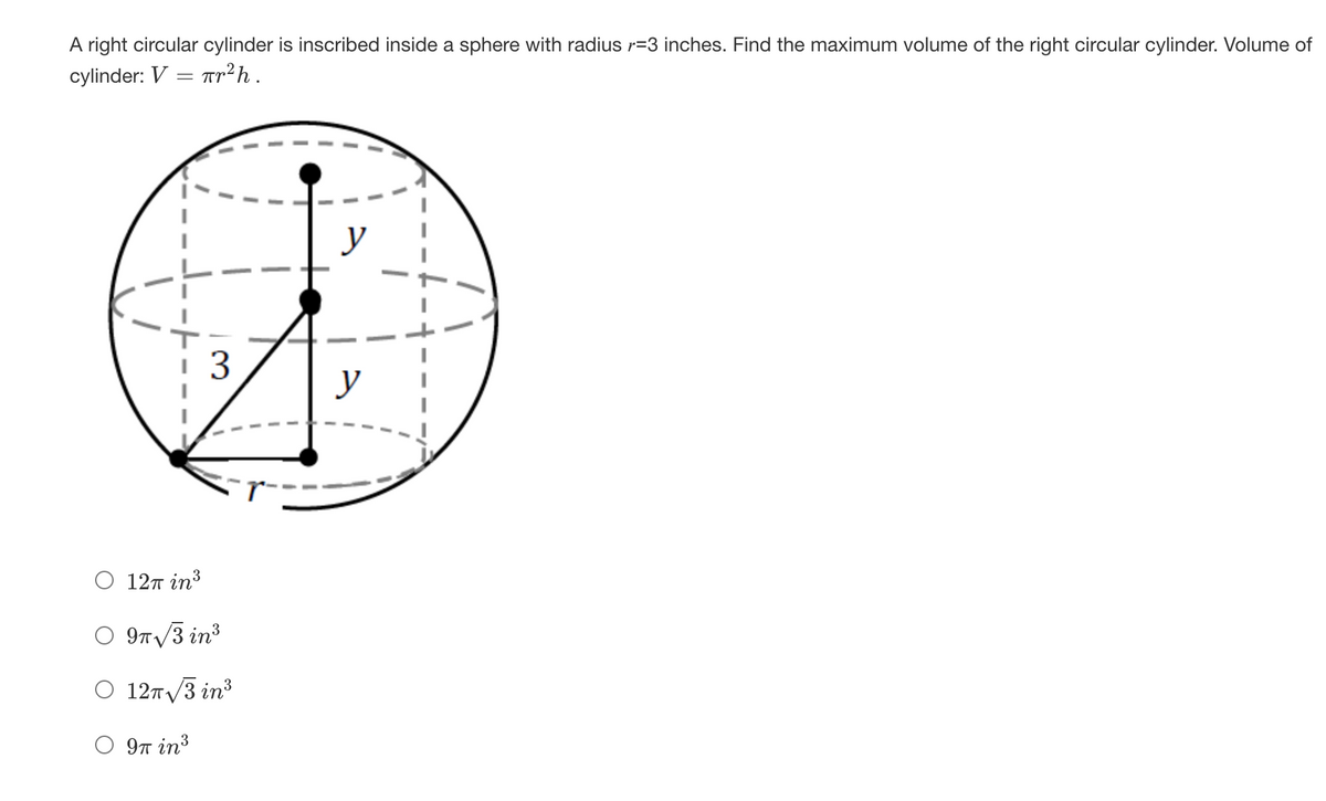 right circular cone inscribed in a sphere