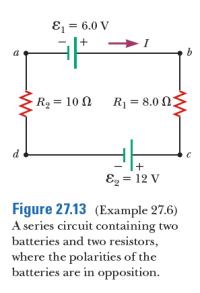 Multi-loop RC circuit, 2 batteries, 7 resistors, 1 capacitor