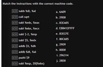 Answered: Match The Instructions With The Correct… 