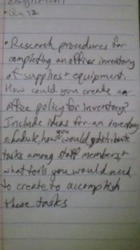 |•Resenreh proudures for
Completing anoffie inventary
of supphes equipment.
How could
create
ffee poling fr nvertong?
Incude deas foran inertoy
you
you
SL
tacke
staff membergt
ameng
what forls you wouldneed
to create to aceompHch
these tasks
