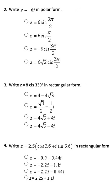 Answered 2 Write Z Oi In Polar Form O Z Bartleby