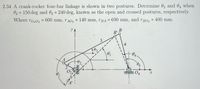 2.34 A crank-rocker four-bar linkage is shown in two postures. Determine 03 and 04 when
02 = 150 deg and 02 = 240 deg, known as the open and crossed postures, respectively.
%3D
Where ro.o2 = 600 mm, TAO2
140 mm, rBA = 690 mm, and rBO4
%3D
400 mm.
y A
B'
3.
4
