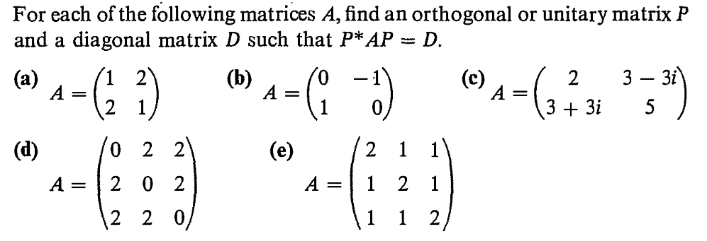 Answered For each of the following matrices A bartleby