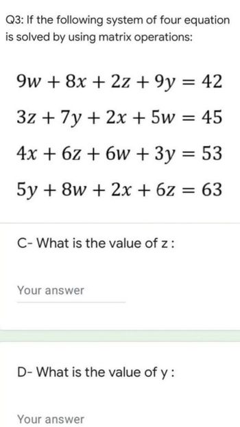 Answered Q3 If The Following System Of Four… Bartleby