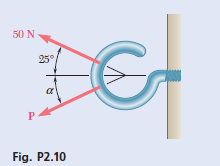 50 N
25°
Fig. P2.10
