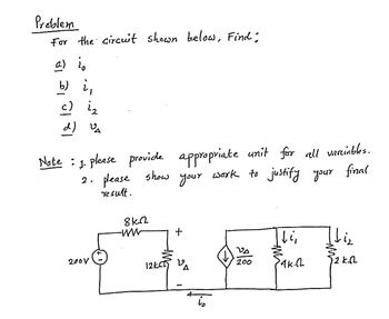 Answered: Problem For The Circuit Shown Below,… | Bartleby