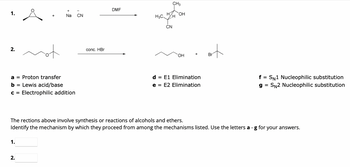 Answered: 1. 2. a = Proton transfer b = Lewis… | bartleby