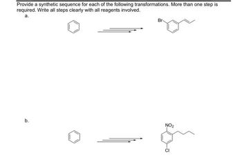 Answered: Provide A Synthetic Sequence For Each… | Bartleby