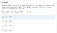 Answered Ethylene C2H4 reacts with hydrogen bartleby