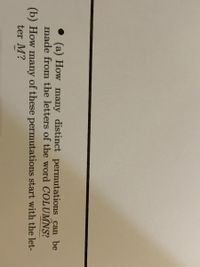 Answered: (a) How Many Distinct Permutations Can… | Bartleby