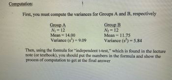 Answered: How To Calculate For Variance S^2 For… | Bartleby