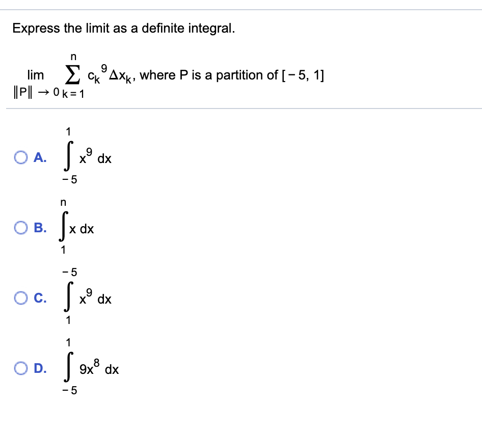 Answered: Express The Limit As A Definite… | Bartleby