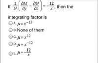 Answered: Integrating Factor | Bartleby