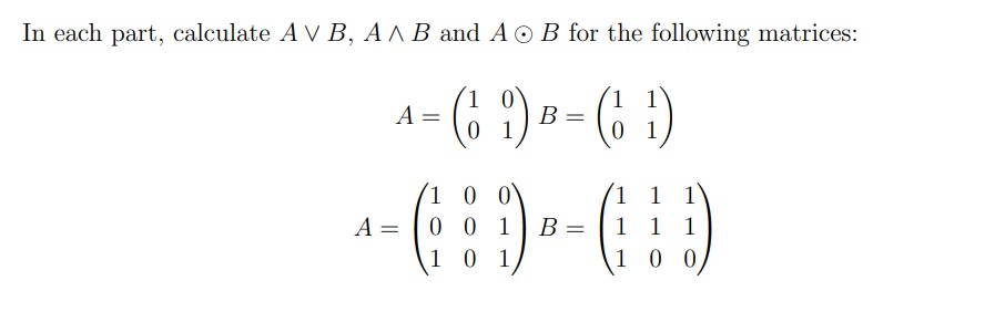 Solved Let A = and B = 1 Find a) AVB. b) A AB. CAOB.