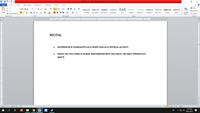RECITAL 10 - Microsoft Word (Product Activation Failed)
File
Home
Insert
Page Layout
References
Mailings
Review
View
* Cut
A
A Find -
Calibri (Body)
- 11
-
A A Aa
Aal
三,年,章 T
AaBbCcDc AaBbCcDc AaBbC AaBbCc A aB AaBbCc. AaBbCcD AaBbCcD AaBbCcD AaBbCcDc AABBCCD
E Copy
abc Replace
abe x, x A- aby
A
I Normal
Paste
Change
Styles
I No Spaci. Heading 1
Heading 2
Title
Subtitle
Subtle Em...
Emphasis
Intense E...
Strong
Quote
Format Painter
E Select -
Clipboard
Font
Paragraph
Styles
Editing
L
... 1 ... I . . 2.. .I. .
3
5 . .. 6 : . A . . . 7 . .
4.
RECITAL
DIFFERENTIATE GYMNASTICS AS A SPORT AND AS A PHYSICAL ACTIVITY.
WHICH DO YOU THINK IS EASIER, PERFORMING WITH THE HEAVY OR LIGHT APPARATUS?
WHY?|
Page: 1 of 1
Words: 25
130% -
(+)
2:51 PM
10/26/2021
> « O » A
出
