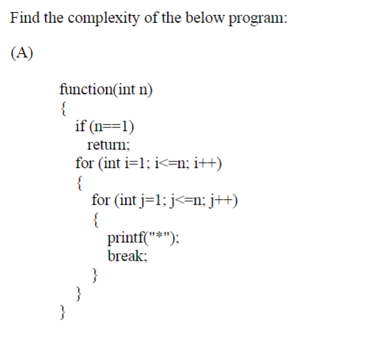 Answered Find The Complexity Of The Below Bartleby 0157