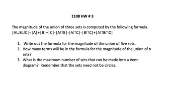 Answered The magnitude of the union of three bartleby