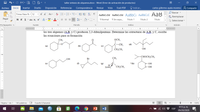 taller sintesis de alquenos.docx - Word (Error de activación de productos)
O X
Archivo
Inicio
Insertar
Diseño
Disposición
Referencias
Correspondencia
Revisar
Vista
Foxit PDF
O Indicar.
carlos gillermo ayala moreno & Compartir
O Buscar -
Times New R-12
Aa - A E E-
AaBbCcDd AaBbCcDd AaBbC AaBbCcC AaB
aac Reemplazar
A Seleccionar-
Pegar
N K S - abe X, x’ A , aly - A
1 Normal
1 Sin espa.
Título 1
Título 2
Título
Portapapeles a
Fuente
Párrafo
Estilos
Edición
•X... .. . . 2. : . .3 .. . . 4..: . .5 ...I . 6..:.
los tres alquenos (AB. y C) producen 2,3-difenilpentano. Determine las estructuras de A.B. y C, escriba
las ecuaciones para su formación
CH;
OCH,
C-CH;
(d)
(a)
(b)
(c)
ČH,CH,
OH
CH,
CHOCH,CH;
OH
Br
(e)
(f)
(g)
*(h)
N=C
CH,CH,
OH
Página 1 de 1
148 palabras E Español (Panamá)
+
100%
9:13 p. m.
)) * ESP
09/20/2020
6.
T 8. · | · · · 6 '' ' ! ' ' ' :
