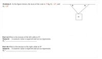 Problem 6: In the figure shown, the mass of the crate is 78 kg, 0, = 42°, and
02 = 28°
02
m
Part (a) What is the tension of the left cable in N?
Numeric : A numeric value is expected and not an expression.
T1 =
Part (b) What is the tension in the right cable in N?
Numeric : A numeric value is expected and not an expression.
T2 =
