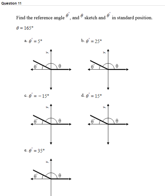 Answered: Find the reference angle and sketch and… | bartleby