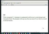 Answered: Q2 Write a program C++program to… | bartleby