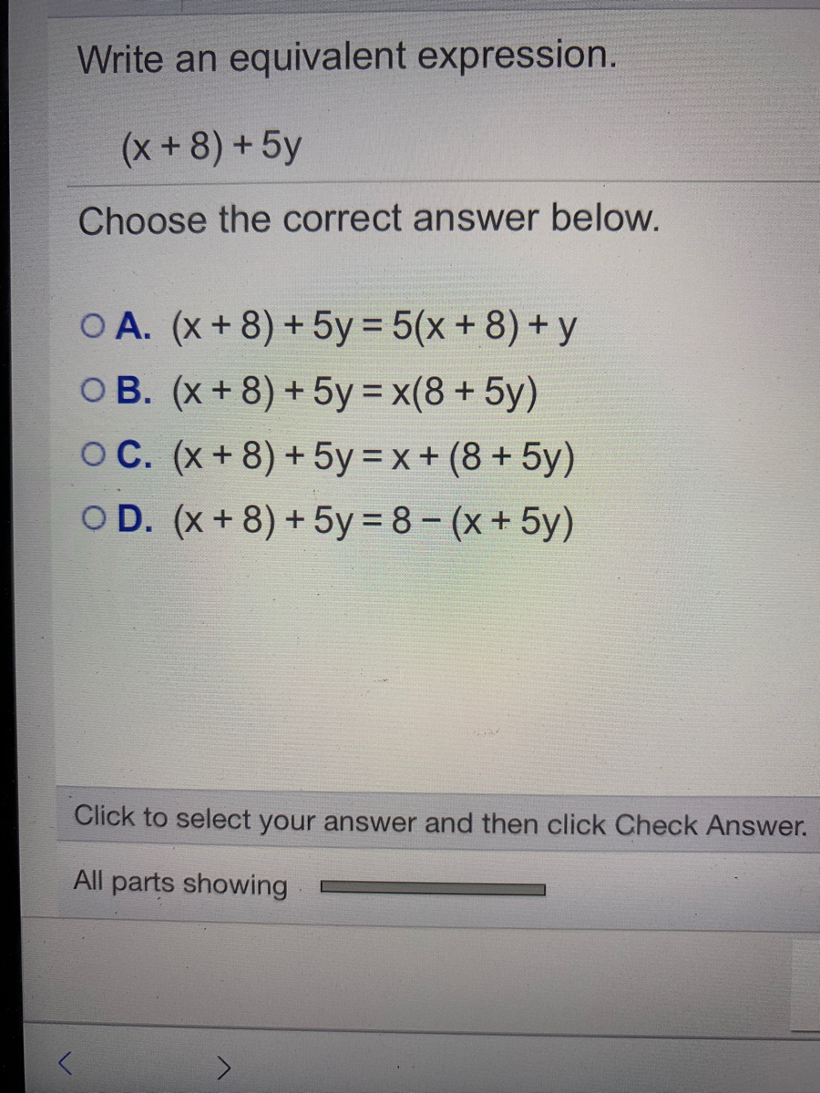 Answered Write An Equivalent Expression X 8 Bartleby