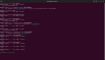 A
pavle11@pavle11-ubuntu:~$ gcc elevator.c
elevator.c:5:26: error: stray '\302' in program
5 | #define MAX_PASSENGERS 10
elevator.c:11:25: note: in expansion of macro 'MAX_PASSENGERS
11 | char passenger_floors [MAX_PASSENGERS ] [3]; // 2D array to store destination floors of each passenger
elevator.c: In function 'main':
elevator.c:27:1: error: stray '1302' in program
27 |
elevator.c: In function 'get_destination_floor':
elevator.c:60:1: error: stray '1302' in program
60 |
elevator.c: In function 'add_passenger':
elevator.c:5:26: error: stray 1302' in program
5 | #define MAX_PASSENGERS 10
elevator.c:98:54: note: in expansion of macro 'MAX_PASSENGERS'
98 | while (choice == 'Y' && elevator->num_passengers < MAX_PASSENGERS) {
elevator.c:99:1: error: stray '1302' in program
99 |
|
elevator.c:5:26: error: stray '\302' in program
5 | #define MAX_PASSENGERS 10
elevator.c:103:36: note: in expansion of macro 'MAX_PASSENGERS'
103 |
if (elevator->num_passengers <MAX_PASSENGERS) {
elevator.c: In function 'remove_passenger':
elevator.c:112:1: error: stray '\302' in program
112 |
elevator.c:112:2: error: stray '1302' in program
112 |
elevator.c: In function 'move_elevator':
elevator.c:124:1: error: stray '\302' in program
124 |
A
elevator.c:124:2: error: stray '\302' in program
124 |
elevator.c:131:1: error: stray '\302' in program
131 |
pavle11@pavle11-ubuntu: ~
pavle11@pavle11-ubuntu:~$
Q =