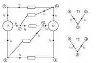 5
T1
İ2
11
i7
İ2
ig
T1
T2
(3 ia
İ10
3
İ4
T2
10
(2)
4
is
