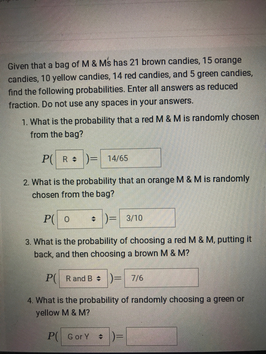 Solved 1. What is the probability that a red M & M is