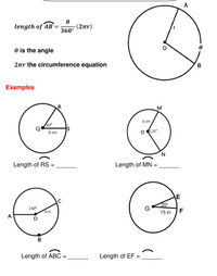 Answered: Examples M 6 cm 60 8 cm O 120 Length of… | bartleby