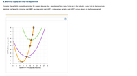 6. Short-run supply and long-run equilibrium
Consider the perfectly competitive market for copper. Assume that, regardless of how many firms are in the industry, every firm in the industry is
identical and faces the marginal cost (MC), average total cost (ATC), and average variable cost (AVC) curves shown on the following graph.
80
72
64
56
ATC
48
40
32
24
16
AVC
MC O
+
3
9.
12
15
18
21
24
27
30
QUANTITY (Thousands of pounds)
COSTS (Dollars per pound)
