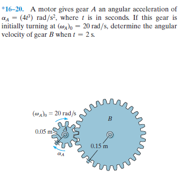 Answered: *16–20. A Motor Gives Gear A An Angular… 