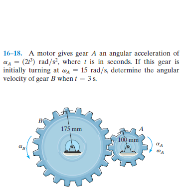 Answered: 16–18. A motor gives gear A an angular… | bartleby