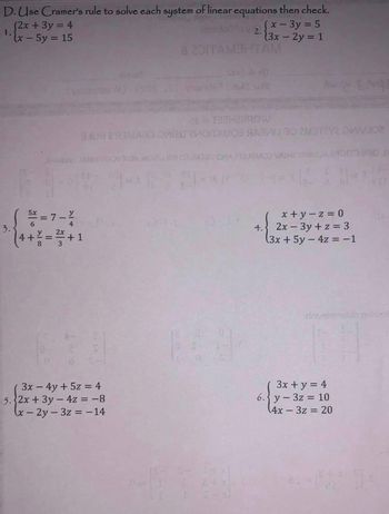 Answered: D.use Cramer's Rule To Solve Each… 