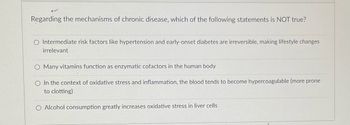 Answered: Regarding the mechanisms of chronic… | bartleby