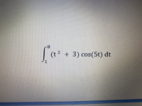 (t² +3) cos(5t) dt
