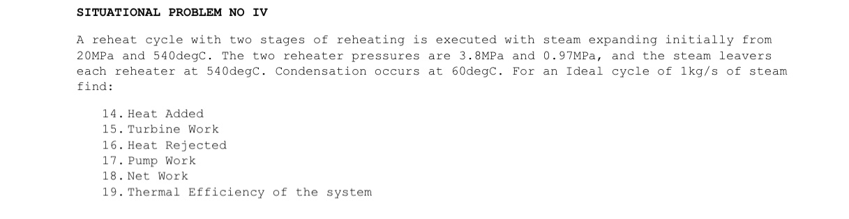 Answered: SITUATIONAL PROBLEM NO IV A Reheat… | Bartleby