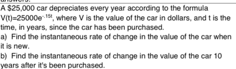 Answered: A $25,000 car depreciates every year… | bartleby