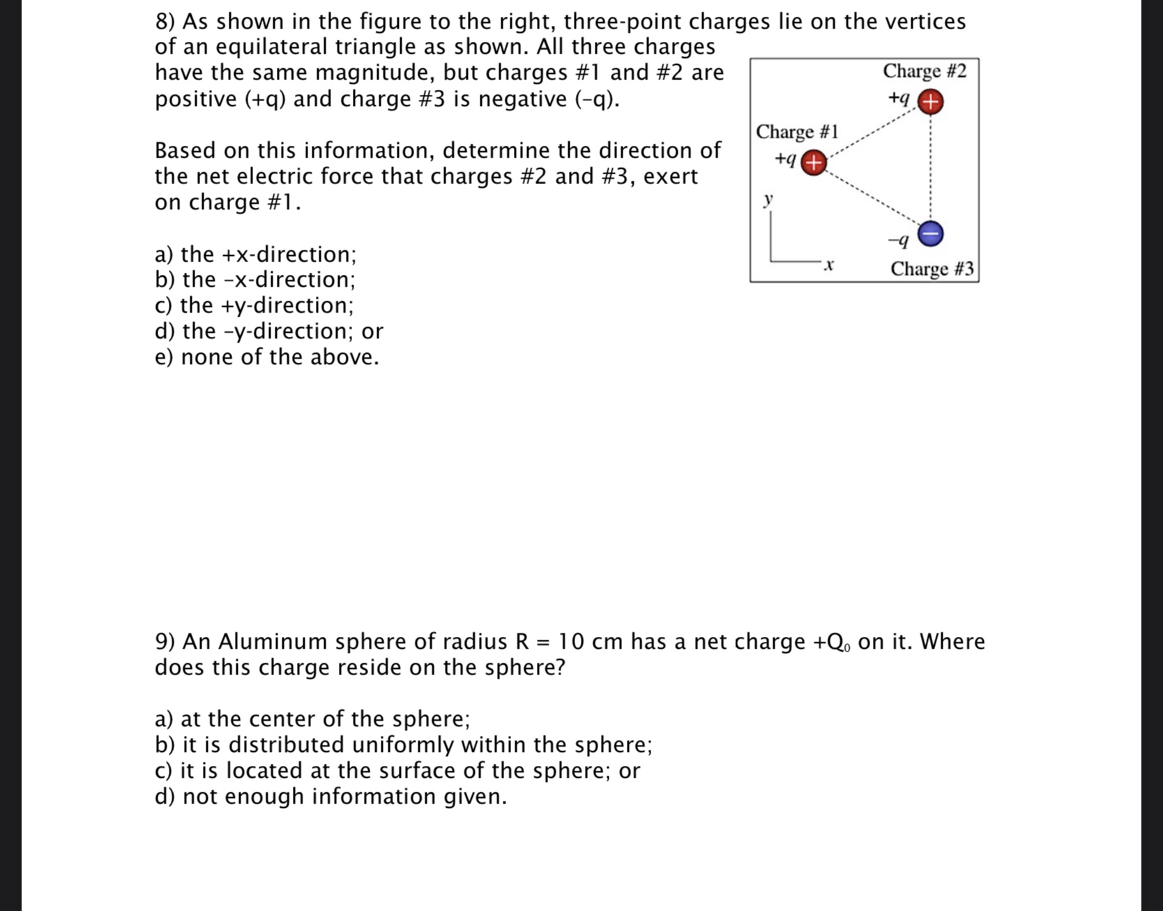 Answered 8 As Shown In The Figure To The Right Three Point Charges