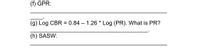 (f) GPR:
(g) Log CBR = 0.84 – 1.26 * Log (PR). What is PR?
-
(h) SASW:
