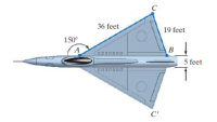 36 feet
19 feet
150°
A
В
5 feet
C'
